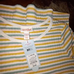 Girls yellow stripe shirt